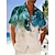 olcso Férfi hawaii ing-férfi ing nyári hawaii ing grafikus levelek lehúzás sárga kék szürke+kék kávé fekete + fekete utcai lezser rövid ujjú legombolható ruházat ruházat trópusi divat