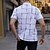 billiga Klassisk pikétröja för män-Herr POLO Shirt Golftröja Ledigt Helgdag Klassisk Kortärmad Mode Grundläggande Rutig Knapp Sommar Normal Ljus himmelblå Svart Vit Brun Grön POLO Shirt