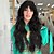 cheap Synthetic Wig-Long Black Wig with Bangs Black Wavy Wig for Women Air Bangs Full Hair Wavy Heat Resistant Synthetic Hair for for Party Daily Use 24 inch
