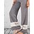 cheap Casual Pants-Women&#039;s Wide Leg Pants Trousers Grey Fashion Casual Daily Lace Wide Leg Full Length Comfort Plain S M L XL XXL