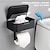 billige Toalettrullholdere-toalettpapirholder med oppbevaring og hylle, matt svart toalettpapirholder for baderom veggfeste， skyllbar våtservietter i rustfritt stål - skjul våtserviettene dine