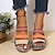 cheap Women&#039;s Sandals-Women&#039;s Mules Platform Sandals Plus Size Outdoor Slippers Outdoor Beach Platform Wedge Heel Open Toe Casual Minimalism Faux Leather Loafer Color Block White Blue Brown