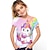 baratos camisetas 3d para meninas-Bonita moda animal manga curta camiseta infantil estampada em 3D masculino e feminino gola redonda manga curta