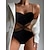 preiswerte Einteiler-Damen Badeanzug Ein Stück Normal Bademode Glatt Ausgeschnitten Schwarz Bodysuit Badeanzüge Strandbekleidung Sommer Sport