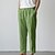 Men's Linen Pants Trousers Summer Pants Pleated Pants Straight Leg Plain...