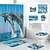 cheap Shower Curtains-4Pcs Shower Curtain Set with Rug Toilet Lid Cover Sets with Non-Slip Rug Bath Mat for Bathroom,Marine Pattern,Waterproof Polyester Shower Curtain with 12 Hooks,Bathroom Decoration