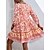 저렴한 캐주얼 드레스-여성용 캐주얼 드레스 플로럴 플로럴 드레스 보헤미안 드레스 V 넥 프린트 미니 드레스 집 밖의 일상 열대의 패션 보통 3/4 길이 소매 블러슁 핑크 여름 봄 S M L XL XXL