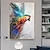 billige Dyremalerier-oliemaleri 100% håndlavet håndmalet vægkunst på lærred farverigt dyr abstrakt papegøje fugl boligdekoration indretning rullet lærred uden ramme ustrakt