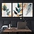 billiga Botaniska tryck-canvastavlor väggkonst originaldesignade inramade tropiska växter bilder minimalistisk akvarellmålning palm monstera grönt blad för vardagsrum kontor sovrum badrum 3 delar 12 x 18