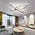 cheap Dimmable Ceiling Lights-LED Ceiling Light 74 cm Geometric Circle Shapes 6-Light Flush Mount Lights Acrylic Metal Modern Contemporary Painted Finishes Living Room Light Dimmable With Remote Control