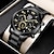 cheap Quartz Watches-Men Quartz Watch Fashion Luxury Casual Analog Wristwatches with Bracelet Set Black Business Mens Stainless Steel Watches Men Watch Set