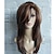 abordables Perruques Synthétiques Sans Bonnet-longue couche longueur d&#039;épaule brun avec chameau couleur point culminant perruque synthétique fibre de cheveux point culminant multicolore perruques pour les femmes blanches