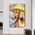 זול ציורי בעלי חיים-ציור שמן בעבודת יד מצוירת בעבודת יד אמנות קיר מופשטת בעל חיים עם כובע קנבס ציור קישוט הבית תפאורה מסגרת מתוחה מוכנה לתליה