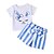 cheap Girls&#039; Clothing Sets-2 Pieces Toddler Girls&#039; T-shirt &amp; Shorts Clothing Set Outfit Rabbit Stripe Short Sleeve Print Set Outdoor Fashion Casual Summer Spring 1-5 Years Pink Red Blue