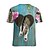 cheap Tees &amp; Tank Tops-Women&#039;s T shirt Tee Blue Floral Cat Print Short Sleeve Daily Weekend Basic Round Neck Regular Floral 3D Cat Painting S