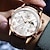 お買い得  クォーツ腕時計-OLEVS 男性 クォーツ スポーツ 防水 ムーンフェイズ表示 光る カレンダー クロノグラフ付き 本革 腕時計
