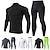 cheap Men&#039;s Cycling Clothing-Arsuxeo Men&#039;s Activewear Set Compression Suit 2 Piece Athletic Long Sleeve High Neck Spandex Breathable Quick Dry Soft Fitness Running Jogging Sportswear Activewear Solid Colored Black White Black