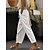 cheap Casual Pants-Women&#039;s Pants Trousers Linen / Cotton Blend White Fashion Casual Weekend Lace Side Pockets Ankle-Length Comfort Plain S M L XL 2XL