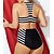 cheap Women&#039;s Swimwears-Women&#039;s Swimwear Bikini Normal Swimsuit 2 Piece Printing Front Zip Striped Black Bathing Suits Sports Beach Wear Summer