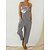 cheap Women&#039;s Jumpsuits-Women&#039;s Overall Pocket Print Floral U Neck Casual Daily Vacation Regular Fit Sleeveless White Blue S M L Summer