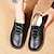 cheap Women&#039;s Slip-Ons &amp; Loafers-Women&#039;s Slip-Ons Plus Size Classic Loafers Outdoor Daily Solid Color Flat Heel Round Toe Casual Minimalism Faux Leather Loafer Black White