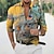 billiga grafiska skjortor för män-Herr Skjorta Grafisk skjorta Fjäder Hög krage Svart Vit Svart / Grön Gul Armégrön 3D-tryck Utomhus Ledigt Långärmad 3D-utskrift Button-Down Kläder Mode Designer Ledigt Bekväm