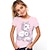 levne dívčí 3D trička-módní zvíře roztomilé tištěné tričko s krátkým rukávem módní 3D tištěné barevné košile pro chlapce a dívky