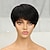 cheap Human Hair Capless Wigs-Natural Short Bob Pixie Cut Wigs For Black Women Straight Colored Human Hair With Bangs  Natural Brazilian Hair