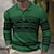 billiga pikétröja för män-Herr POLO Shirt Våffelpikétröja Golftröja Geometri Nedvikt Svart Vit Vin Marinblå Mörkgrön 3D-tryck Halloween Gata Långärmad Mönster Button-Down Kläder Vintage Häftig Designer Ledigt