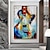 billiga Stilleben-mintura handgjorda gitarr oljemålningar på duk väggkonst dekoration modern abstrakt bild för heminredning rullad ramlös osträckt målning