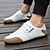 voordelige Herensneakers-Voor heren Sneakers Mocassin Comfortabele schoenen Casual Buiten Dagelijks Imitatieleer Ademend Elastiekje Zwart Wit Herfst