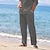 cheap Linen Pants-Men&#039;s Linen Pants Trousers Summer Pants Beach Pants Drawstring Elastic Waist Plain Comfort Breathable Outdoor Daily Going out Linen Cotton Blend Fashion Streetwear Black White