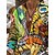 billiga Fåglar &amp; Djur-Herr Fjäril Skjorta Hawaii skjorta Aloha skjorta Långärmad Skjorta Nedvikt Mode Streetwear Designer Utomhus Gata Ledigt Vit Gul Grön S M L