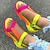 olcso Női szandálok-női ékszandál platform molett strand nyári nyitott lábujj alkalmi szatén varázsszalag szivárvány fehér kék