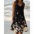 cheap Casual Dresses-Women&#039;s Beach Dress Beach Wear Ruched Print Mini Dress Floral Cute Modern Sleeveless U Neck Daily Vacation Regular Fit Black White 2023 Summer Spring S M L XL