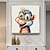 Недорогие Картины с животными-Детская картина маслом ручная роспись квадратных животных поп-арт современный натянутый холст