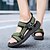 cheap Men&#039;s Shoes-Men&#039;s Sandals Flat Sandals Casual Athletic Walking Shoes Microfiber Breathable Black Blue Green Summer
