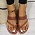 cheap Women&#039;s Sandals-Women&#039;s Sandals Slippers Plus Size Flat Heel Minimalism Faux Leather Dark Brown