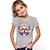 olcso lány 3D-s pólók-Gyerekek Lány Póló Rajzfilm Hétköznapi Rövid ujjú Crewneck Aktív Pamut 7-13 év Nyár Fekete Fehér Elefántcsontszín