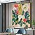 cheap Painting-Handmade Oil Painting Canvas Wall Art Decor Abstract Colorful Flower Painting Original Blossom Painting for Home Decor With Stretched Frame/Without Inner Frame Painting