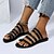 cheap Women&#039;s Sandals-Women&#039;s Sandals Flat Sandals Orthopedic Sandals Bunion Sandals Outdoor Slippers Daily Summer Buckle Flat Heel Round Toe Casual Minimalism Faux Leather PU Ankle Strap Solid Color Solid Colored Black