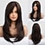 billiga Syntetiska peruker utan hätta-långt ombre brunt hår peruker för kvinnor lager syntetiskt lockigt hår peruk mittavsked
