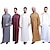 Недорогие Национальная мусульманская одежда в арабском стиле-Муж. Халат Тобе / Джубба Религиозные Саудовский арабский арабский Мусульманин Рамадан Взрослые трико / Комбинезон-пижама