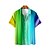 저렴한 블라우스 &amp; 셔츠-여성용 셔츠 블라우스 루비 푸른 퍼플 단추 프린트 줄무늬 캐쥬얼 짧은 소매 셔츠 카라 베이직 보통 M