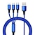 abordables Cables para móviles-Cables 3 en 1, cable de cargador de teléfono a/c a teléfono + tipo c + adaptador de sincronización trenzado de micro nailon para Android/teléfono/tabletas, aleación 3d + conector TPE, núcleo de cobre