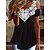 cheap T-shirts &amp; Blouses-Women&#039;s Shirt Blouse Black Plain Lace Cut Out Short Sleeve Casual Basic V Neck Regular S