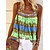 cheap Tank Tops-Women&#039;s Tank Top Red Blue Brown Print Graphic Casual Weekend Sleeveless Round Neck Basic Regular S