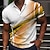 preiswerte Poloshirts für Herren-Herren Poloshirt Golfhemd Kurve Umlegekragen Hellgelb Schwarz Gelb Rote Dunkelgrün 3D-Druck Strasse Täglich Kurzarm 3D Button-Down Bekleidung Modisch Brautkleider schlicht Komfortabel