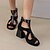 cheap Women&#039;s Sandals-Women&#039;s Sandals Sandals Boots Summer Boots Daily Chunky Heel Open Toe Casual Faux Leather Zipper Color Block Leopard Black Yellow