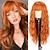 cheap Costume Wigs-Long Wavy Red Wig with Bangs Synthetic Long Red Hair wigs for Women Wine Red Curly Cosplay Burgundy Wig for Girls Daily Party Use